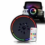 14 inch Spare Tire Carrier RGB LED Brake Lights Third Wheel Lamp for Jeep Trucks