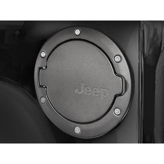 OEM Black Aluminum Fuel Door Cap for Jeep Wrangler 2007-2017