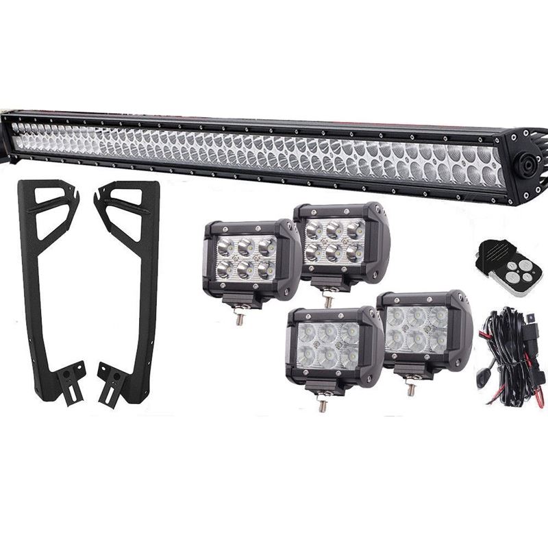 LED Light Bar Combo Kit with Brackets for Jeep Wra