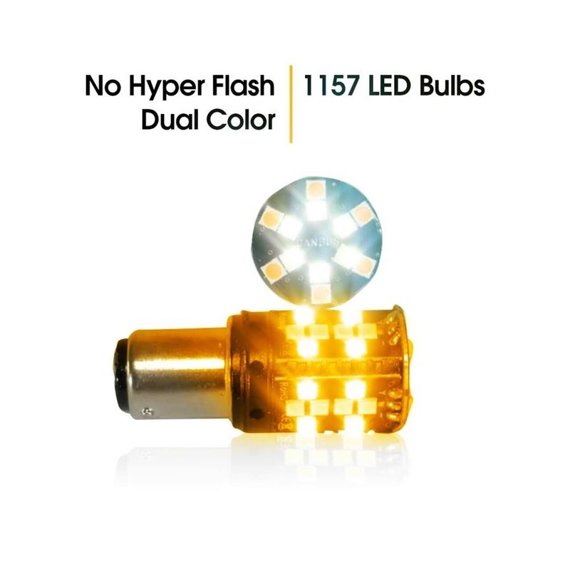 1157 No Hyper Flash Super Canbus LED Bulbs Amber W