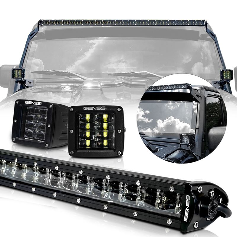 LED Light Bar Combo Kit with AUX Lights and Bracke