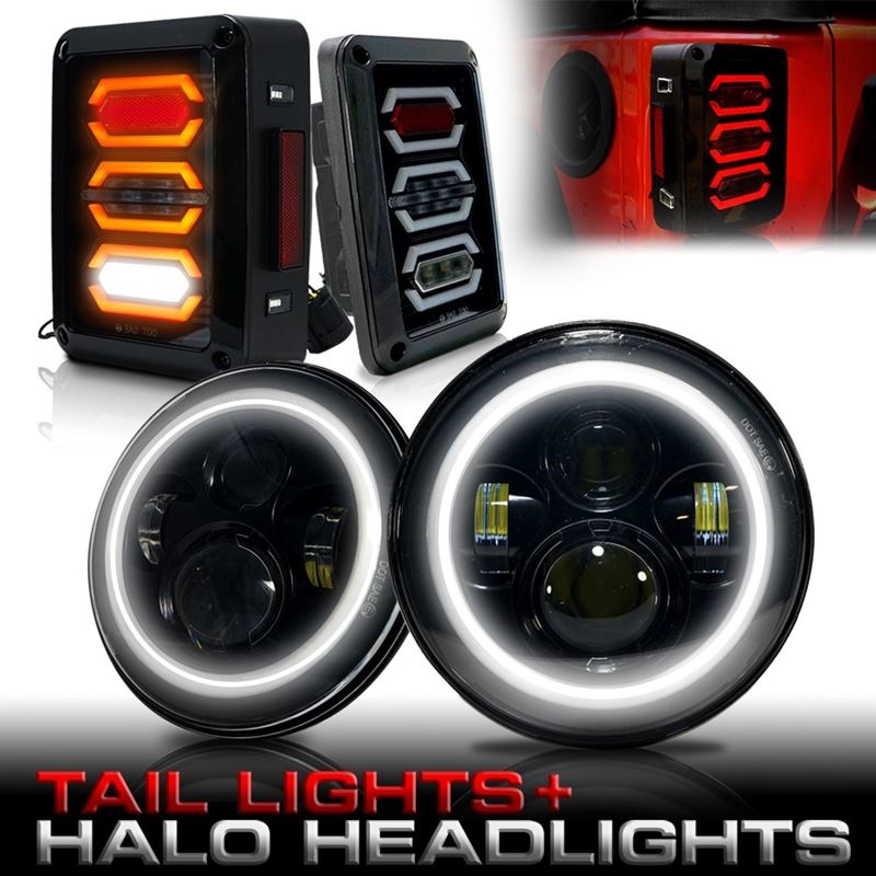 Halo Headlights + Diamond Tail Lights Combo