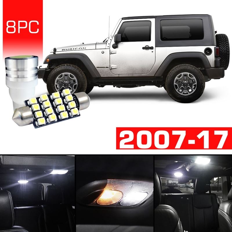 8pcs LED Conversion Bulb Kit for Jeep Wrangler JK